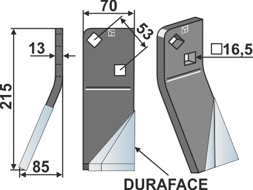 Rotorzinken DURAFACE 215x70mm, links, passend für Massano