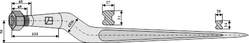 Silozinken 880 mm, passend für Hydrac