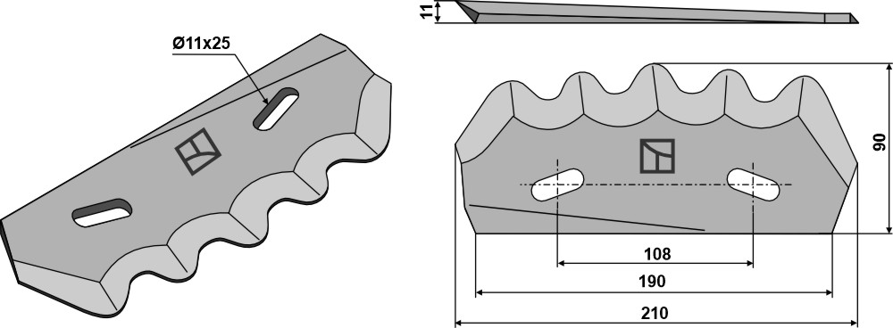 Messer für Futtermischwagen, rechts, passend für Strautmann