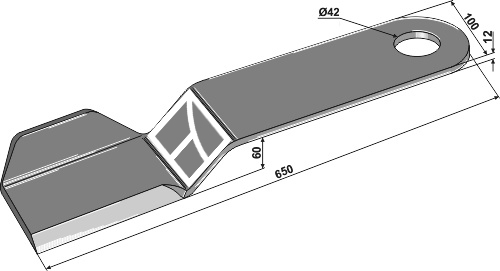 Messer 650x100 mm - rechte Ausführung, passend für Sauerburger