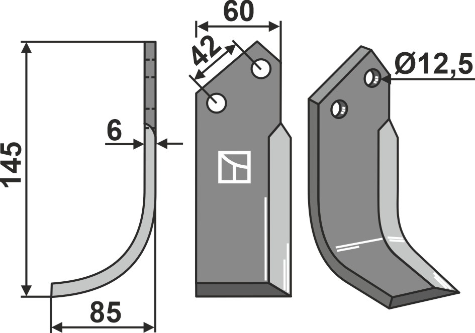 Fräsmesser 145x60mm, links, passend für M.E.A.A.T.