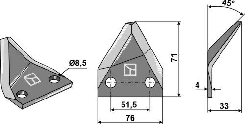 Messer für Futtermischwagen, rechts, passend für Seko