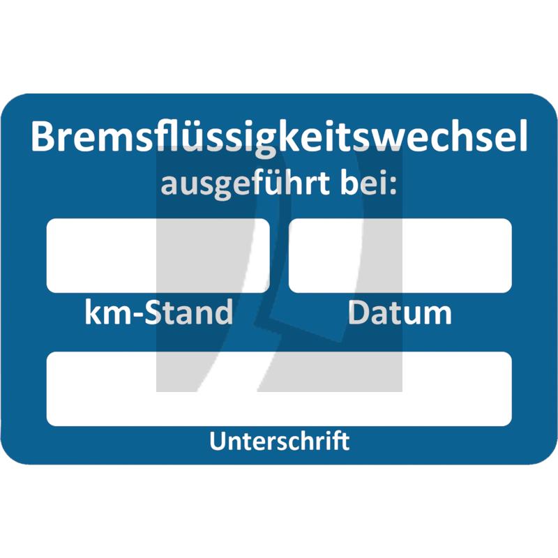 Aufkleber "Bremsflüssigkeitswechsel"