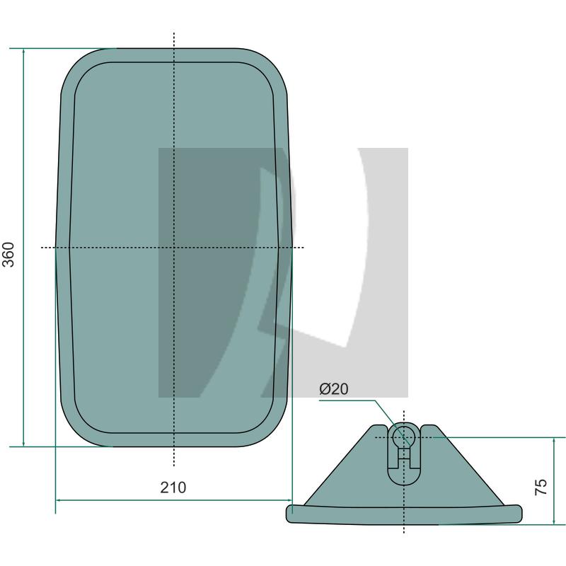 Spiegel  360 x 210 mm
