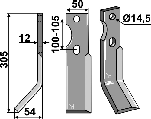 Rotorzinken 305x50mm, links, passend für Simon