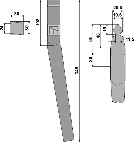 Kreiseleggenzinken 345 mm x 30 mm, passend für Befa, Landsberg und mehr