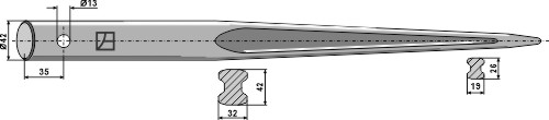 Zinken für Frontlader 800 mm