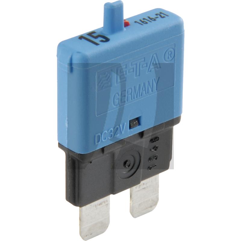 GRANIT Sicherungsautomat, Standard 32 V max. / 15 A | blau | mit Rückstellknopf