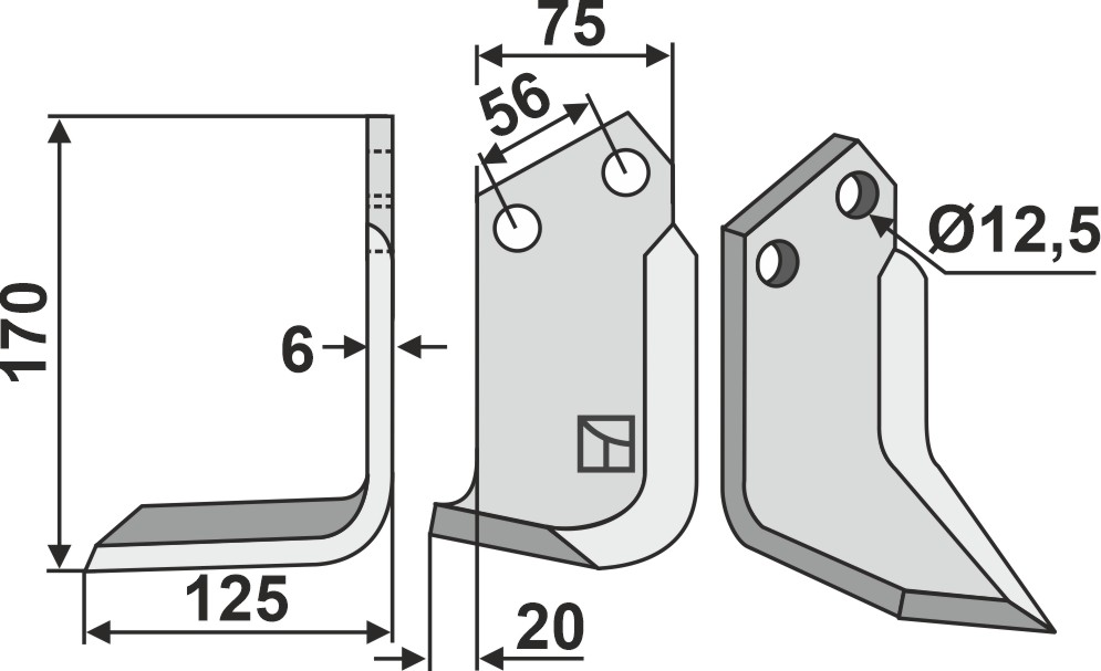 Fräsmesser 170x75mm, links, passend für Holder