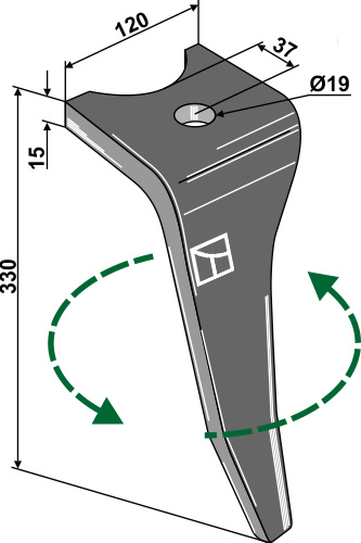 Kreiseleggenzinken links 330 mm x 120 mm, passend für Amazone