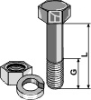 Schraube mit Mutter und Federring - 7/16x35 12.9