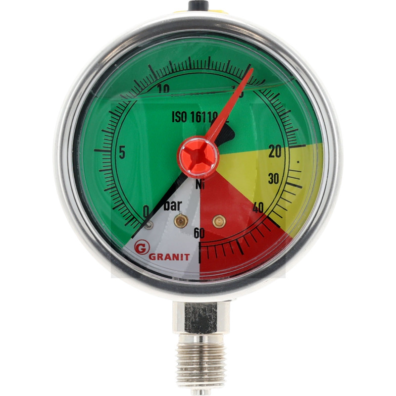 Manometer Ø63mm 0-20-40-60bar 1/4" U-FL