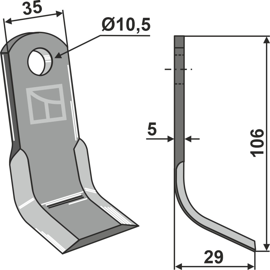 Y-Messer 106x35 mm, passend für AS Motor