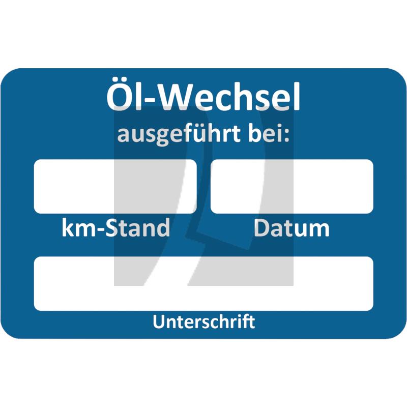 Aufkleber "Ölwechsel"