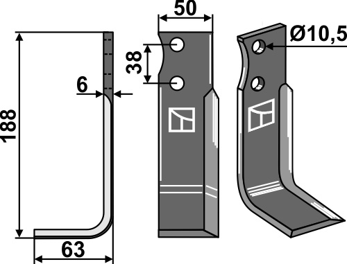 Fräsmesser 188x50mm, links, passend für Barbieri