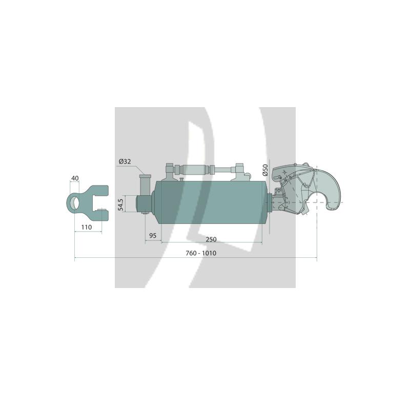 Hydraulischer Oberlenker 740 / 1040 mm