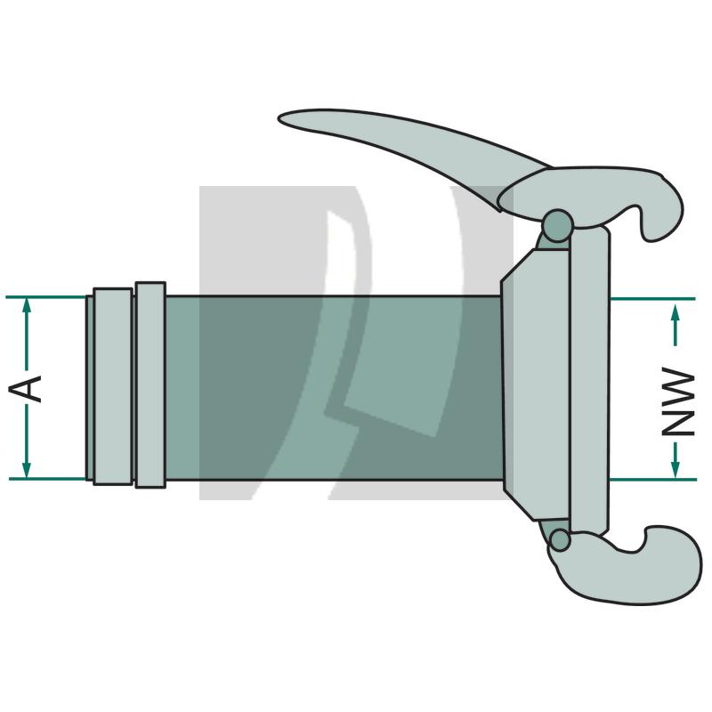 M-Teil 6" mit Schlauchtülle 6"