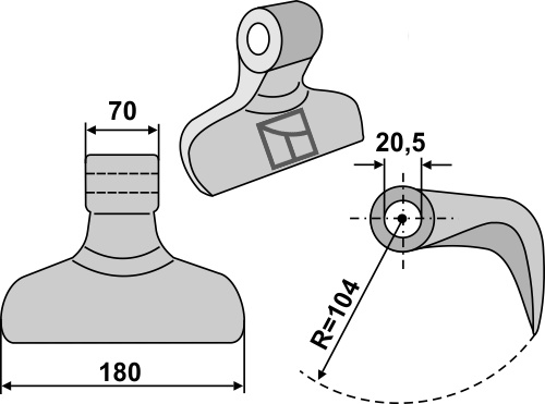 Hammerschlegel 180x70 mm, passend für Cabe (Nuova Cabe)