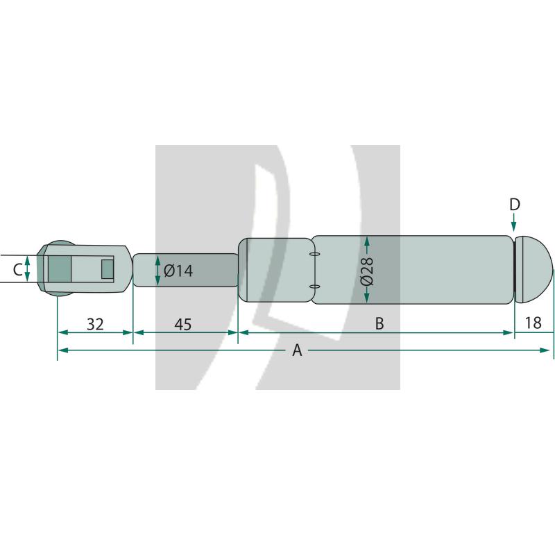 Gasdruckdämpfer 220 mm