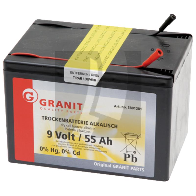 Alkaline-Batterie, Trocken, 9V/55 Ah, kleines Gehäuse