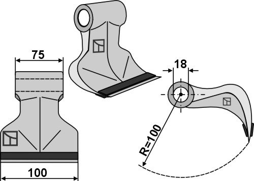 Hammerschlegel 100x75 mm - PTA, passend für Dragone