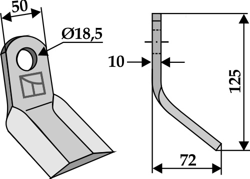 Y-Messer 125x50 mm, passend für M.E.A.A.T.