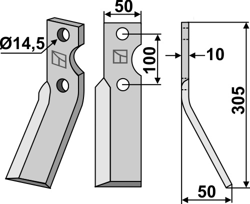 Rotorzinken 305x50mm, rechts, passend für Simon