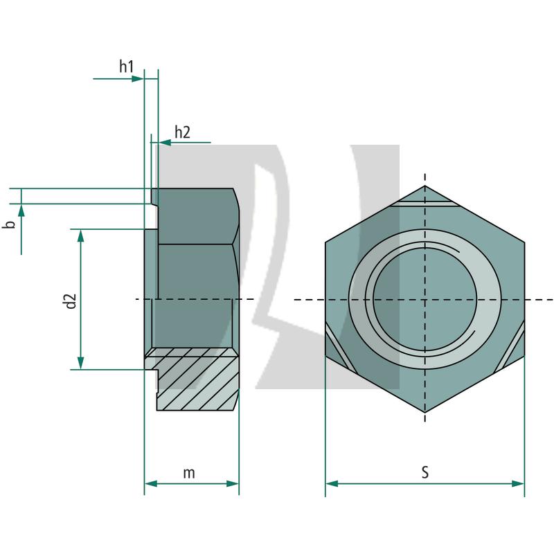 Schweißmutter M10x1,5 DIN 929, VPE 100 Schweißmutter M10x1,5 DIN 929, VPE 100