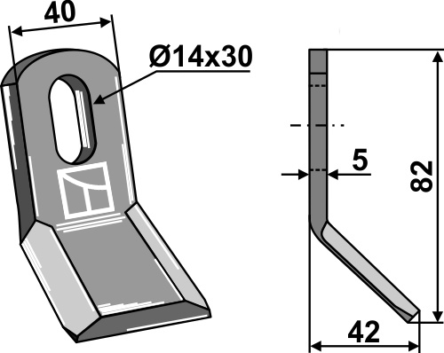 Y-Messer 82x40 mm, passend für Zappator, S.M.A. und mehr