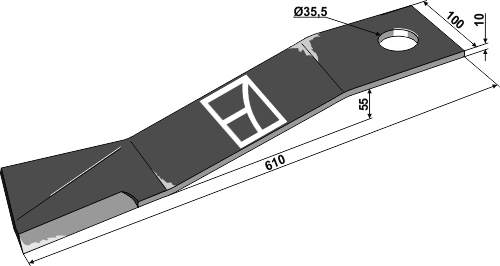 Mähermesser 610 mm - links, passend für Mc Connel