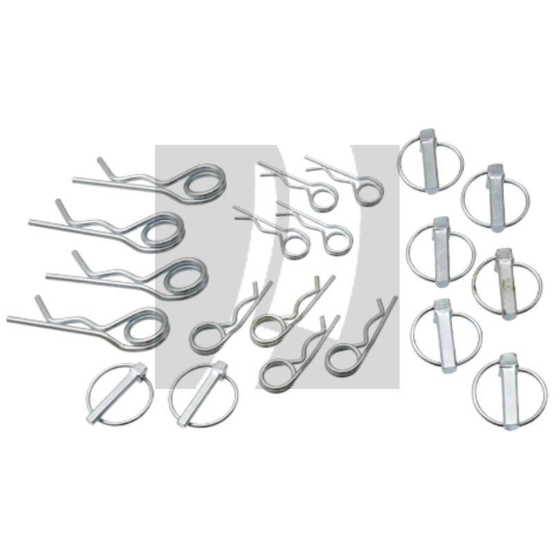 Klapp- und Federstecker-Satz verzinkt 8; 11 & 3; 4; 5 mm Klapp- und Federstecker-Satz verzinkt 8; 11 & 3; 4; 5 mm