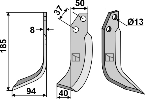 Fräsmesser 185x50mm, links, passend für JNC