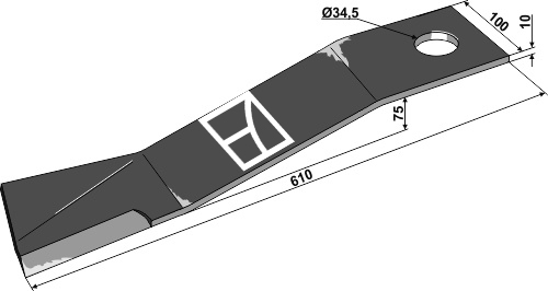 Mähermesser 610 mm - links, passend für Mc Connel