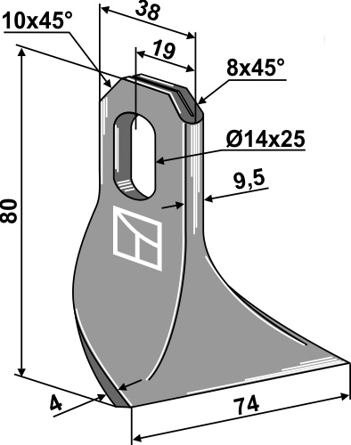 Schlegel 80x38 mm, passend für John Deere