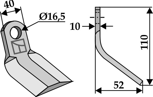 Y-Messer 110x40 mm, passend für Breviglieri, Breviagri und mehr