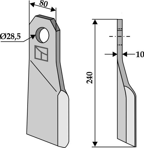 Schlegel 240x80 mm - links, passend für Gilbers