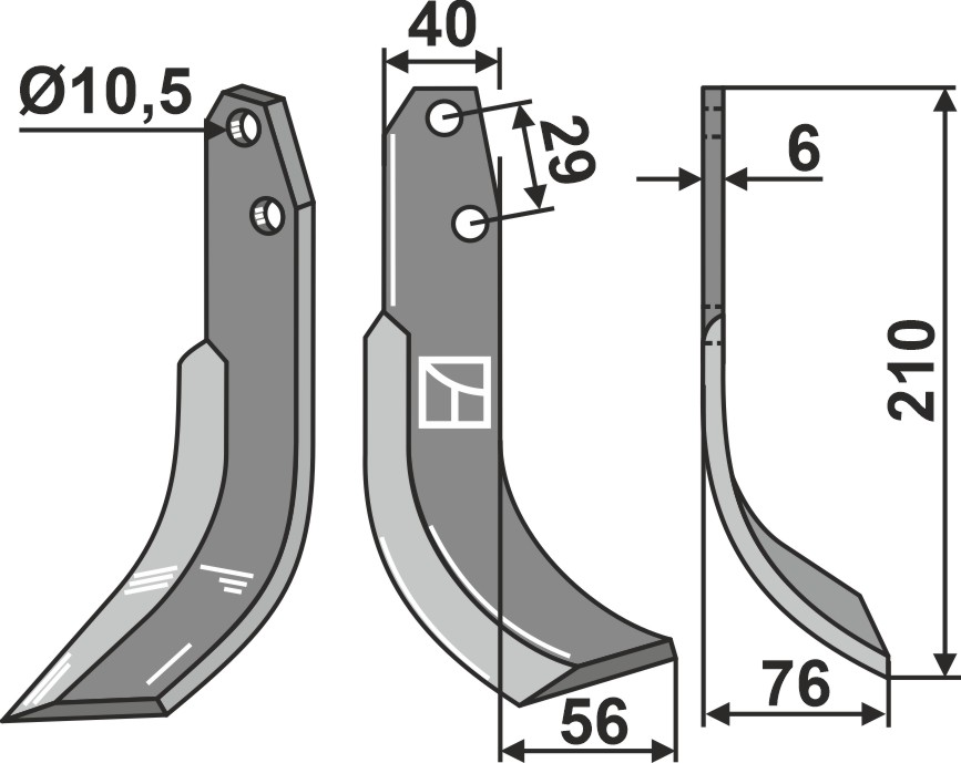 Fräsmesser 158x40mm, rechts, passend für Oosterlaan