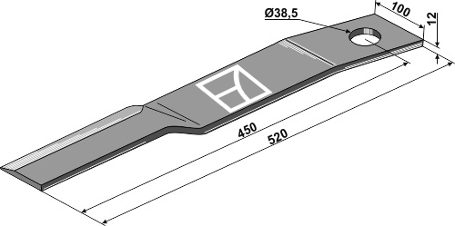 Mähermesser 520 mm - rechts, passend für Schulte