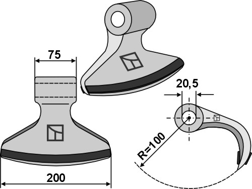 Hammerschlegel 200x75 mm - PTA, passend für Rosatella und Tünnißen & Stocks