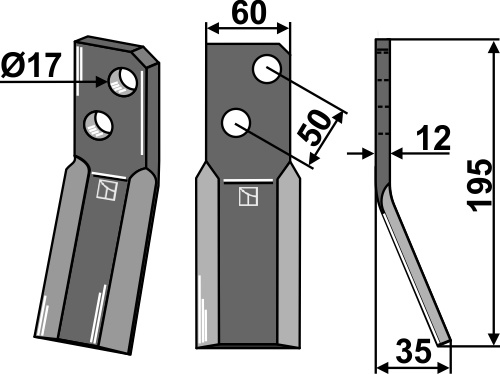 Rotorzinken 195x60mm, passend für Forigo-Roteritalia