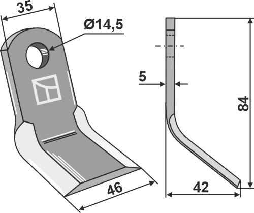 Y-Messer 84x35 mm, passend für Del Morino