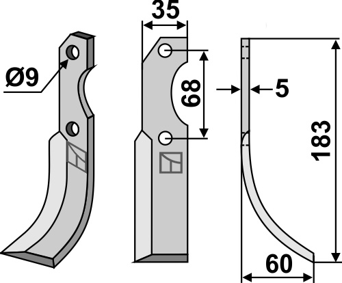 Fräsmesser 183x35mm, rechts, passend für Benassi und Barbieri