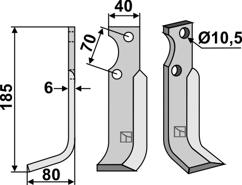 Fräsmesser 185x40mm, links, passend für Goldoni