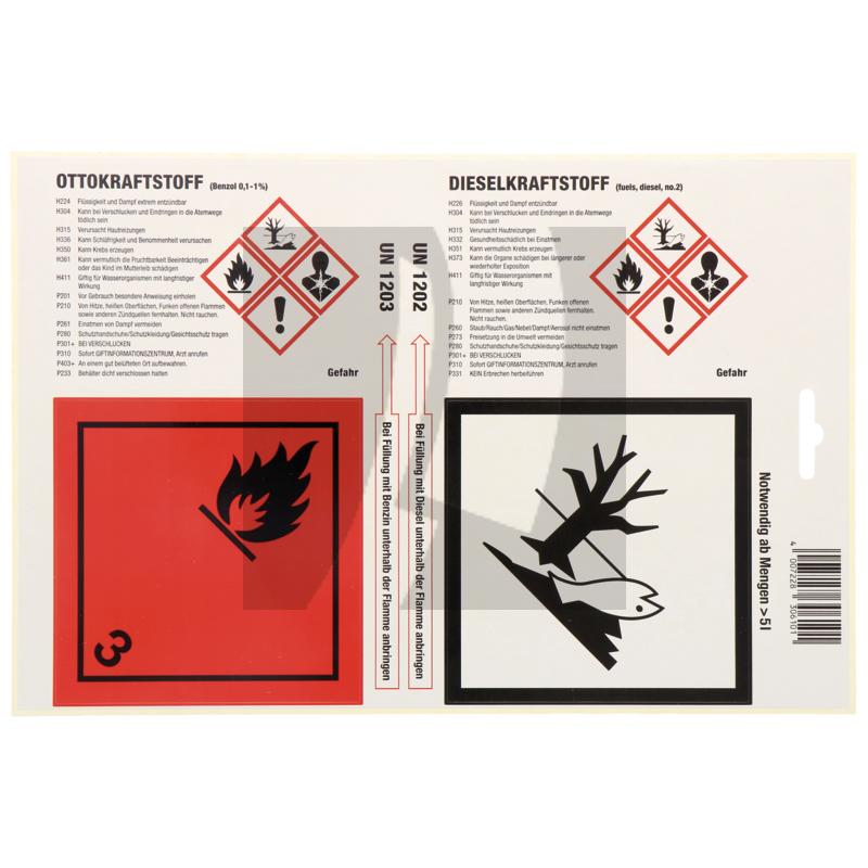 HÜNERSDORFF Haftetiketten Otto-/Dieselkraftstoff
