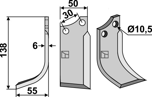 Fräsmesser 138x50mm, links, passend für Badalini