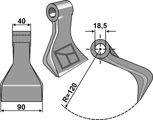 Hammerschlegel 90x40 mm, passend für Lagarde