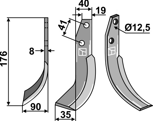 Fräsmesser 176x40mm, links, passend für Bertolini und Ommas