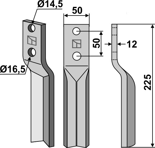 Rotorzinken 225x50mm, passend für Krone