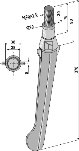 Kreiseleggenzinken 370 mm, passend für Lely