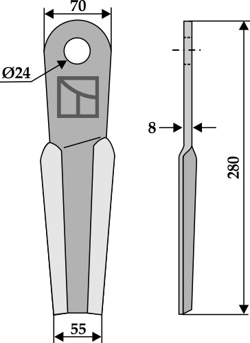 Schlegel 280x70 mm - rechts, passend für Doppstadt und Epoke